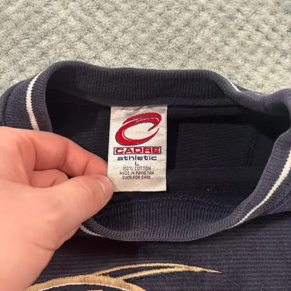 VTG 90's Notre Dame Fighting Irish Navy Faded Crewneck Sweatshirt Sz L - Picture 5 of 8